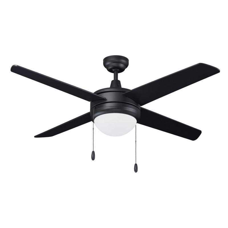 Ventilateur de plafond d'intérieur 4 pales Razo, Noir mat