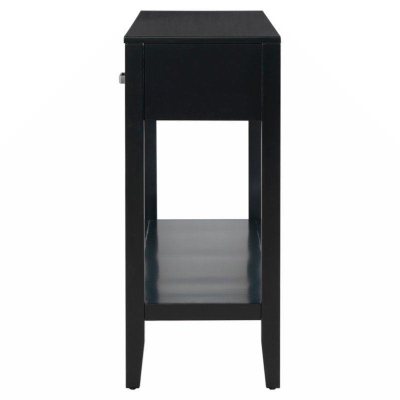 Modern 3-Drawer Console Table with Storage Shelf, Black