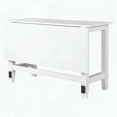 Farmhouse Wood Extendable Dining Table With Drop Leaf