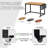 39" Rolling Computer Desk With 4 Smooth Wheels, Simple Style Mobile Writing Desk Home Office Study Table Movable Workstation With Metal Frame
