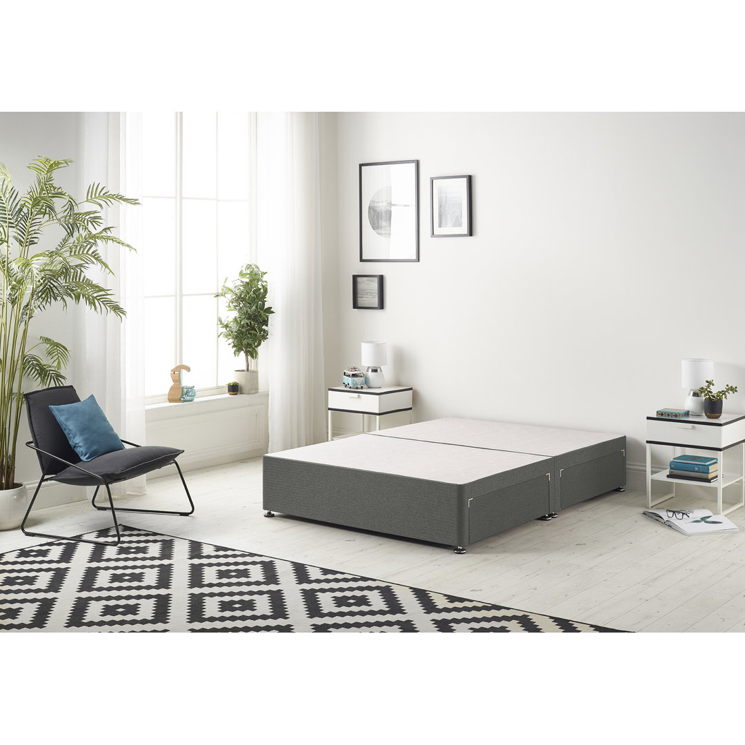 Dennishia Linen Fabric Divan Base with Optional Drawers