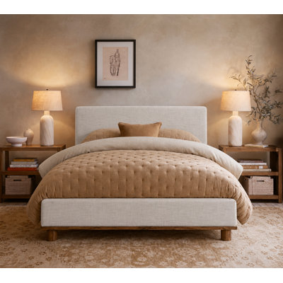 Lit plateforme tapissier Plaza
