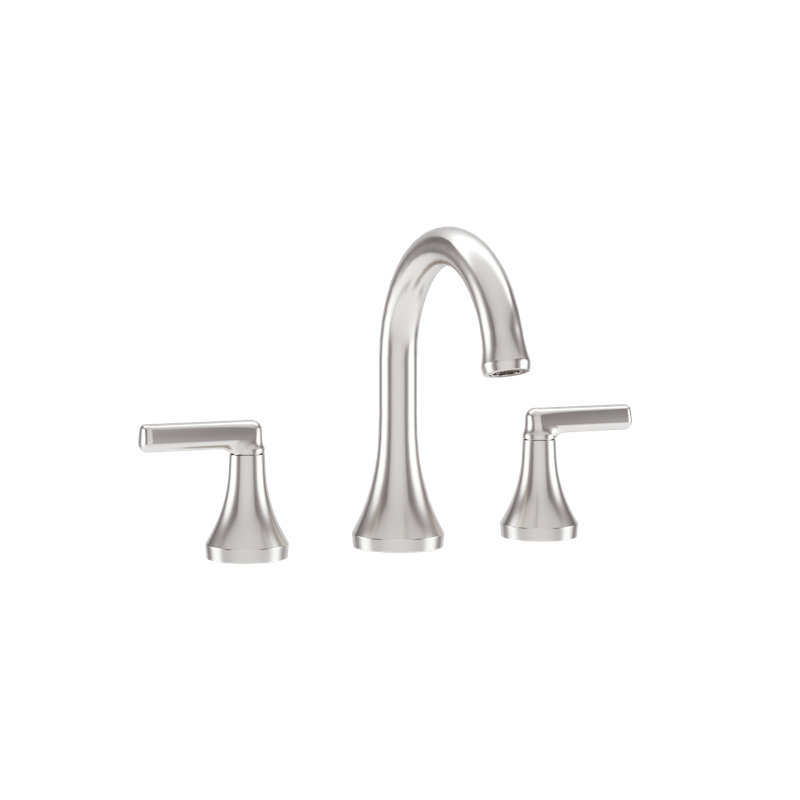 Birch Two-Handle Bathroom Faucet with Push Pop Drain, Satin Nickel