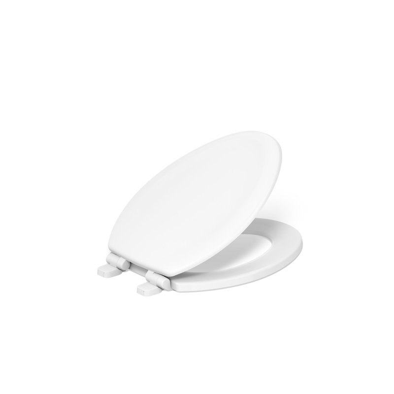 Stonewood Quiet-Close Compression-Molded Wood Toilet Seat, Elongated, White