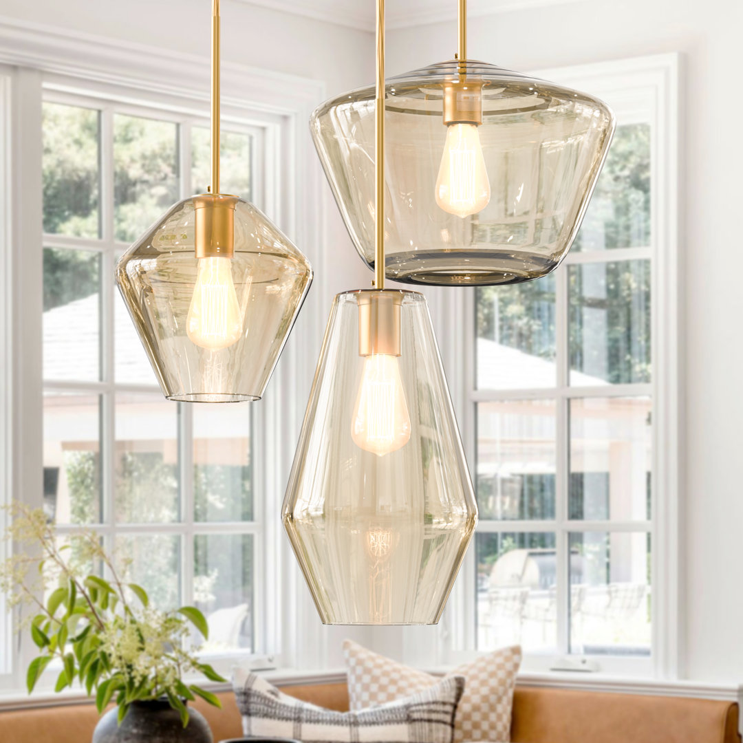 Macklyn 3 - Light Modern Pendant Light With Glass Shades Mercer41