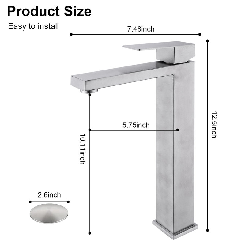 Single-handle Bathroom Faucet with Drain Assembly