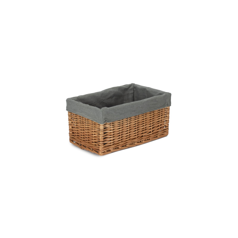 Wicker Lined Storage Basket, 20cm H x 37cm W x 25cm D