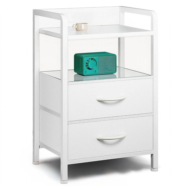 39.6 cm W Bedside Table, White