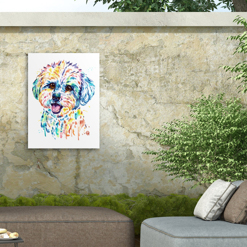 Toile d'extérieur Lisa Whitehouse Bichon, H 14 po x l 19 po