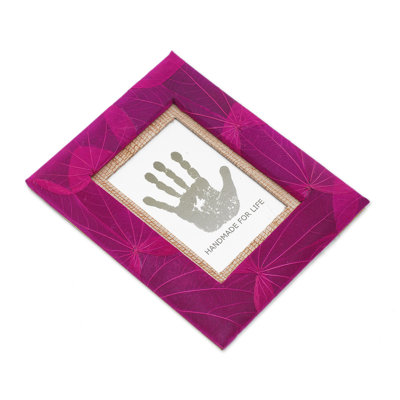 Handmade Autumn Spirit In Pink Natural Fiber Photo Frame