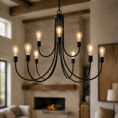 Otho 9 - Light 51" W Oversized Dimmable Chandelier