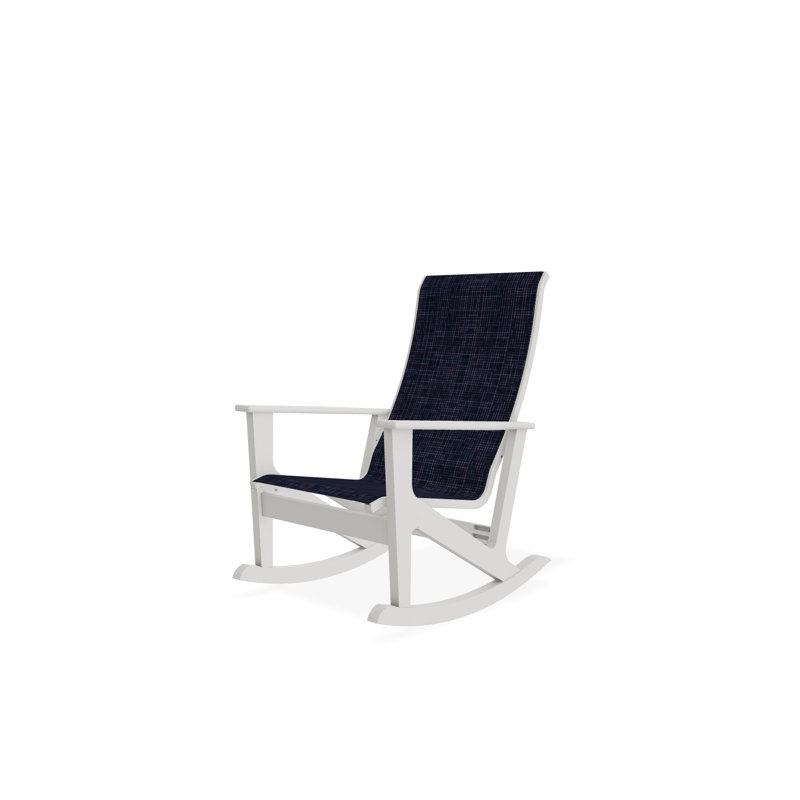 Fauteuil berçant Wexler, Neige, Bleu marine Moments
