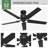 52" Windbound 5 - Blade Industrial Outdoor / Indoor Black Ceiling Fan with Pull Chain