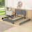 Queen Size Velvet Upholstered Platform Bed with 2 Drawers and Twin XL Trundle-1875080613