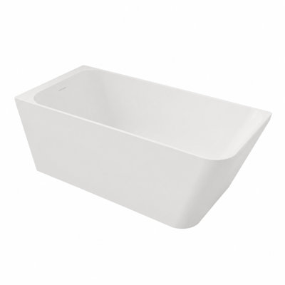 Baignoire en résine 59 po, surface solide blanc mat