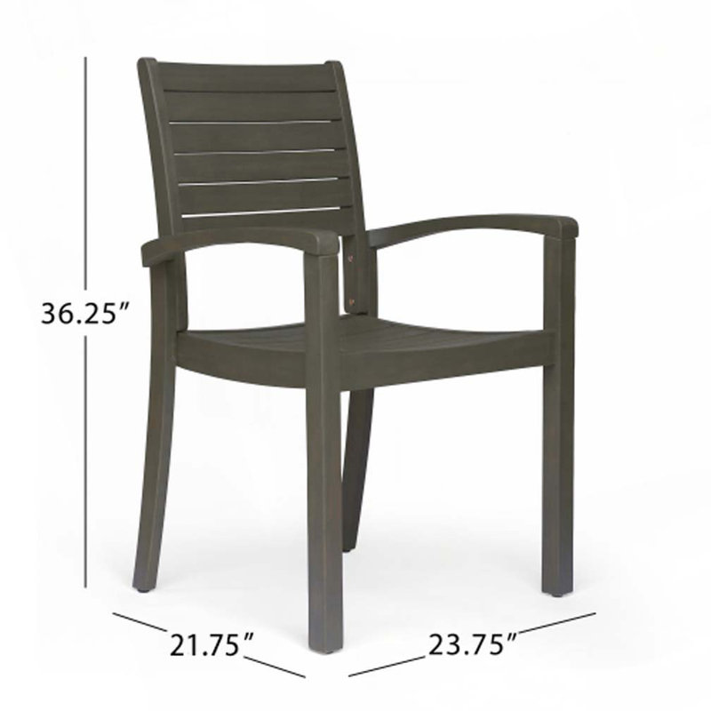 Outdoor Wood Dining Chairs,Club Armchair, Gray
