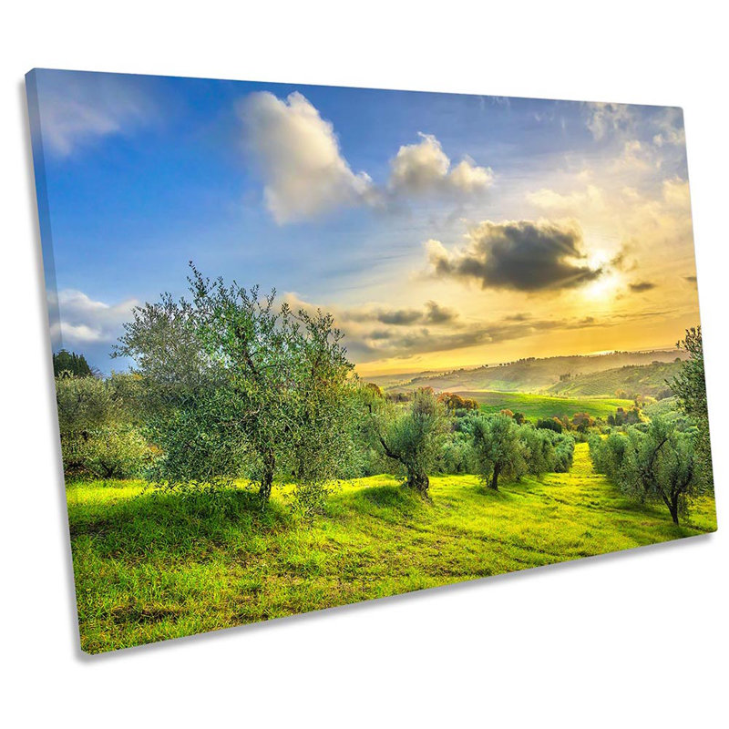 Landscape Summer Countryside - Wrapped Canvas Print, 61cm H x 91.4cm W x 4cm D