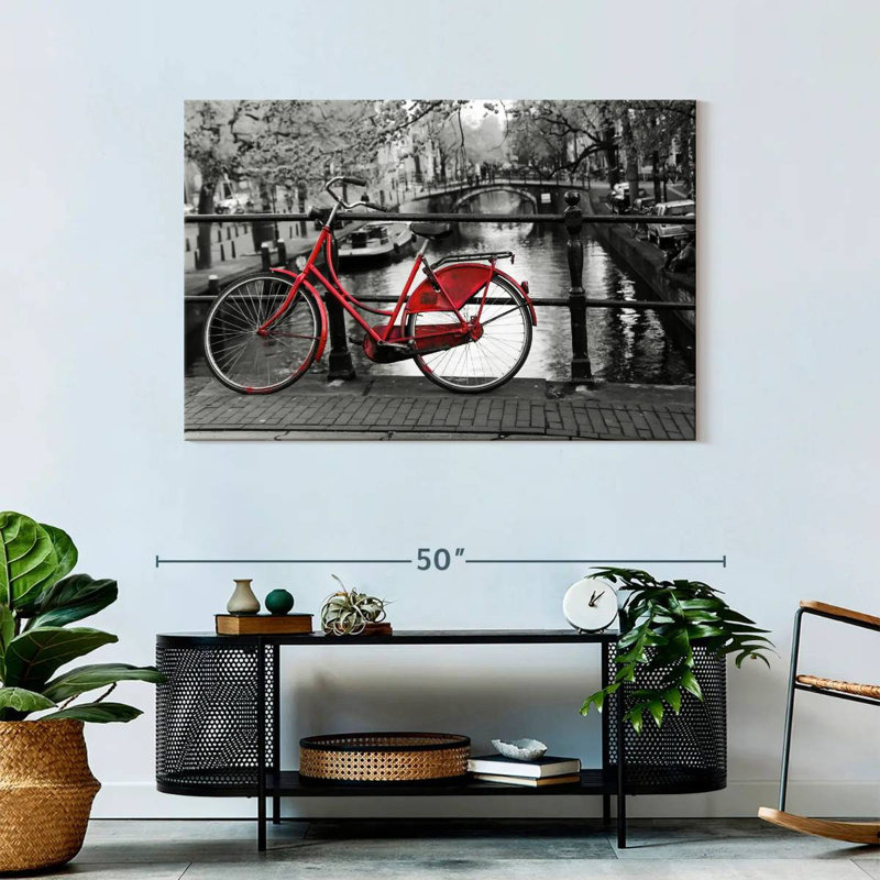 Mehar Red Amsterdam Bicycle, 30" H x 45" W