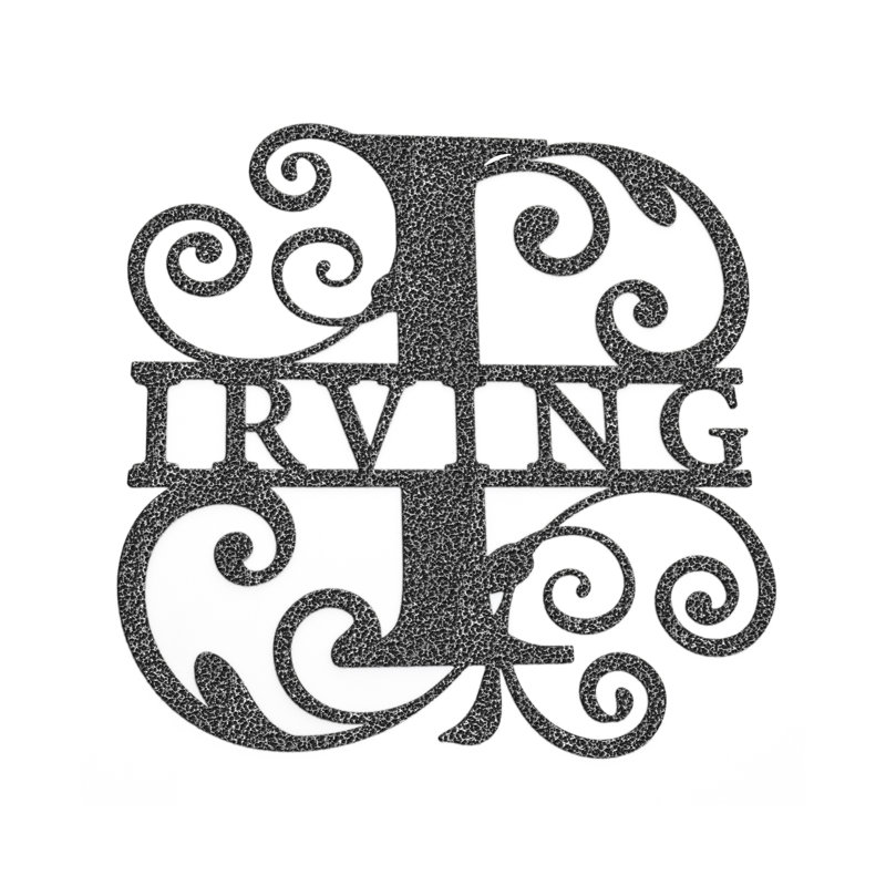 Décoration murale argène, H 8 po x l 8 po x P 0,06 po, Argent, Lettre I