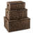 Casafield Water Hyacinth Rectangular Storage Baskets with Lids (Small, Medium, and Large)