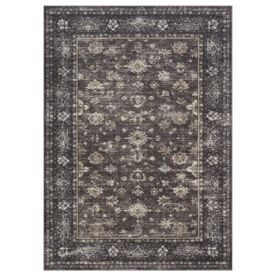 lxt-Boho Area Rug Living Room Rugs Floral Carpet Machine Washable Carpet Non Slip Rugs for Bedroom Dining Kitchen Office