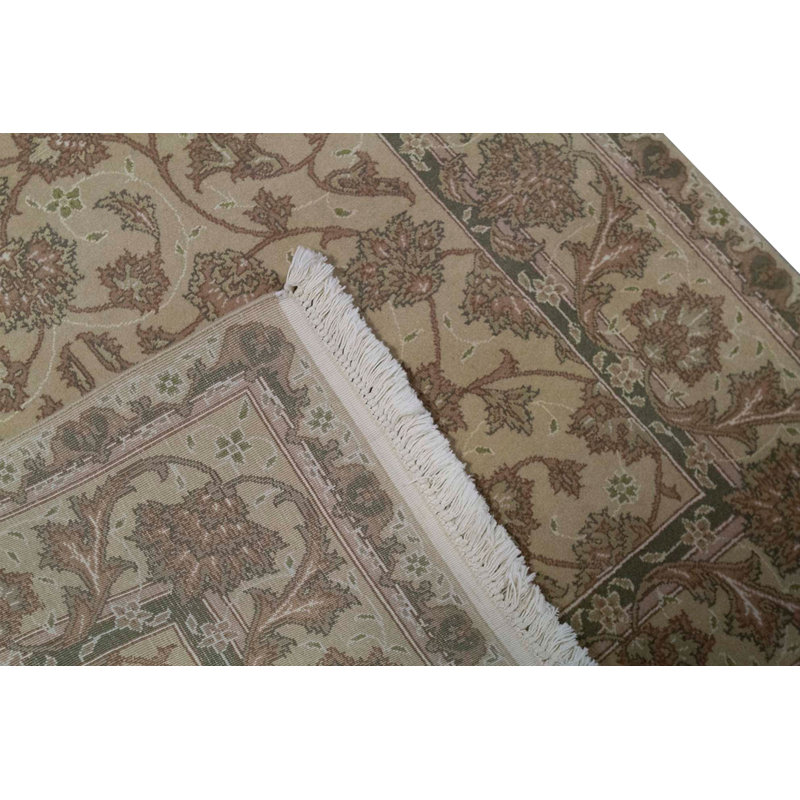 Tapis beige noué à la main de haute qualité