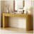 58.2" Entryway Table With Large Top And Dual Drawers,Console Table With Arched Sturdy Legs Stripe Design,Pine Veneer Sofa Table With Adjustable Feet For Living Room, Hallway,Foyer, Kitchen-408118743