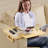 Bamboo Couch Arm Tray For Wide Couch, Sofa Arm Clip Table With Storage Box, Couch Armrest Tray With 360°Rotating Phone Holder-448593763