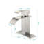 Robinet pour salle de bain à poignée simple Waterfall, acier inoxydable en nickel brossé pour robinet de style contemporain, cuivre métallique distinct-121627938