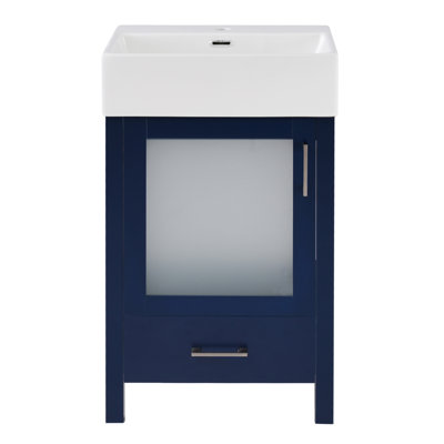 20-Inch Bathroom Vanity With Ceramic Sink And Ample Storage, Perfect For Small Bathrooms And Efficient Organization