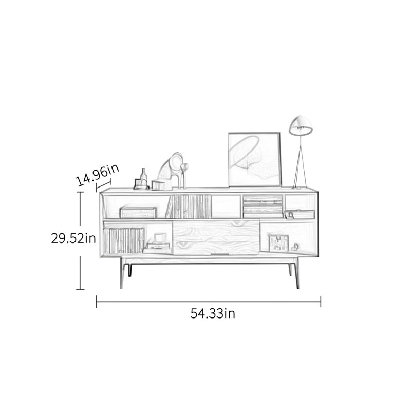 Kistner, H 29,52 po x L 54,33 po x l 14,96 po