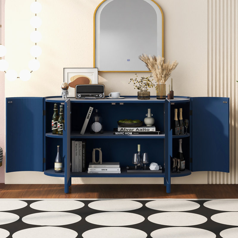 Buffet Curved Design Luxury, Bleu