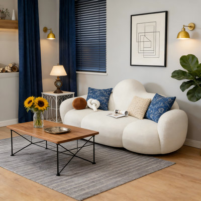 Canapé modulaire en forme de nuage, canapé modulaire incurvé moderne de 60 po avec velours moelleux, siège polyvalent pour le salon et les petits espaces