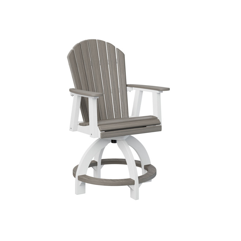 Chaise de comptoir pivotante Dawnita, Bois flottant gris, 22.5"