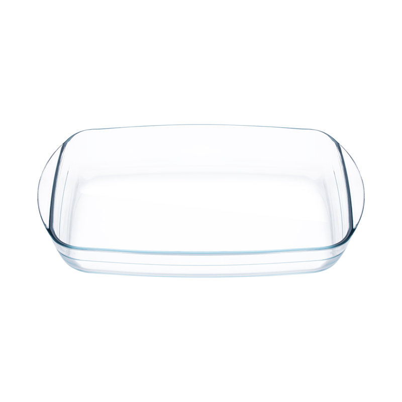 Lexi Home Golden Prime 2,7 pintes Plat de cuisson rectangulaire en verre