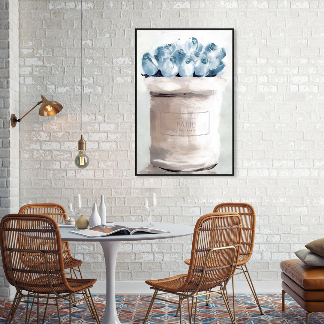 " Fashion And Glam Blue Flowers From Paris, Cabin / Lodge Blue " by Oliver Gal Ophelia & Co. 