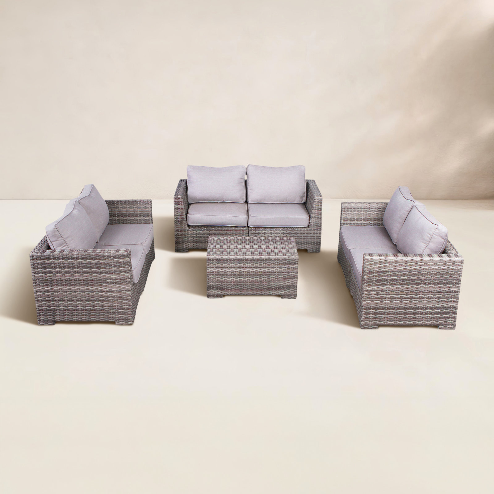 McDougal 6-Person Patio Seating Group, Mixed Gray