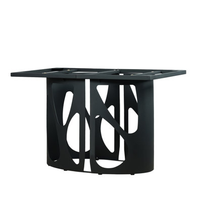 63" Sintered Stone Dining Table - White Panel, Black Metal Leg Base, Fits 6 People Tabletop, Iron Legs, Accommodates