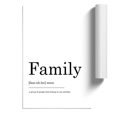 Definition of Family - Frameless Print