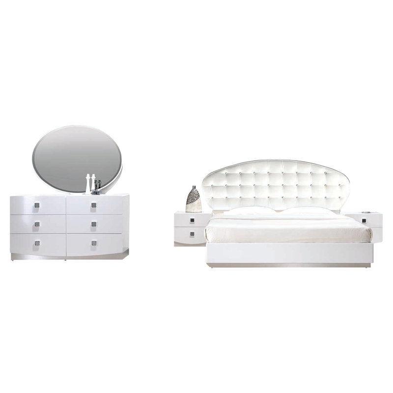 Ensemble de chambre à coucher en cuir 5 pièces Rachna , Grand