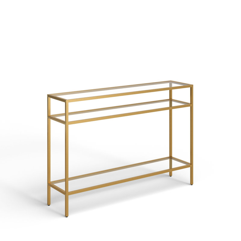 Marissa 42'' Glass Top Console Table, Brass
