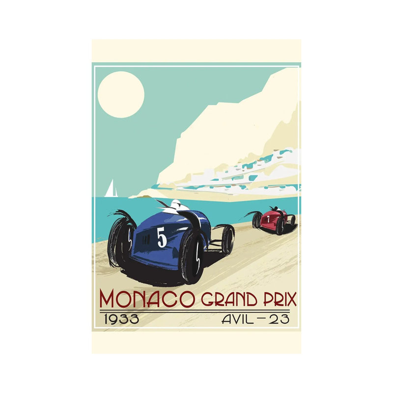 "Monaco Grad Prix 1933" par Fly, impression sur toile tendue, H 40 po x l 26 po x P 1,5 po