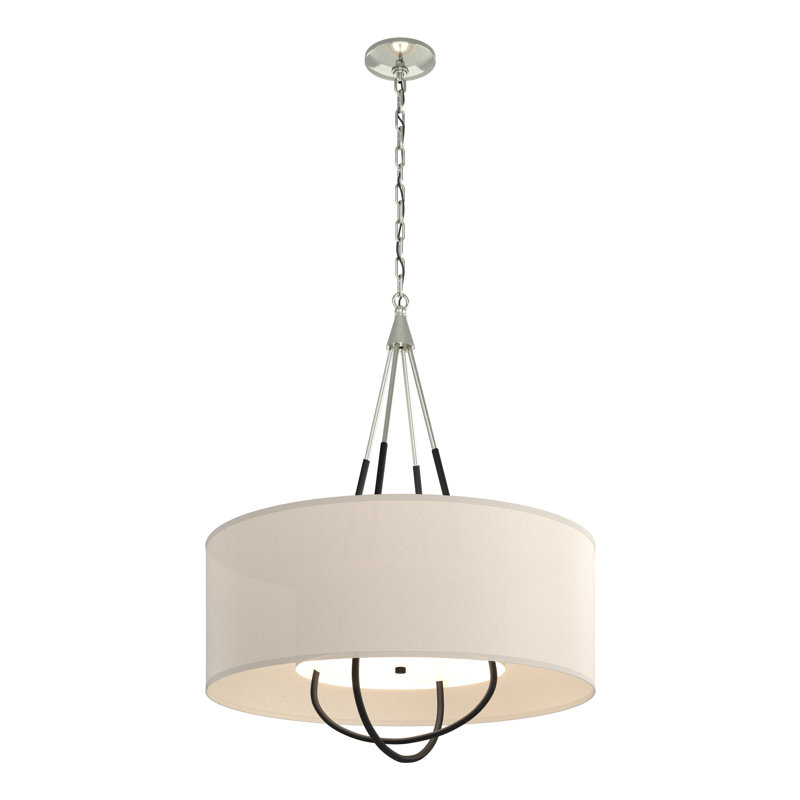 Loop 4 - Light Chandelier, Natural Anna, Sterling, Black