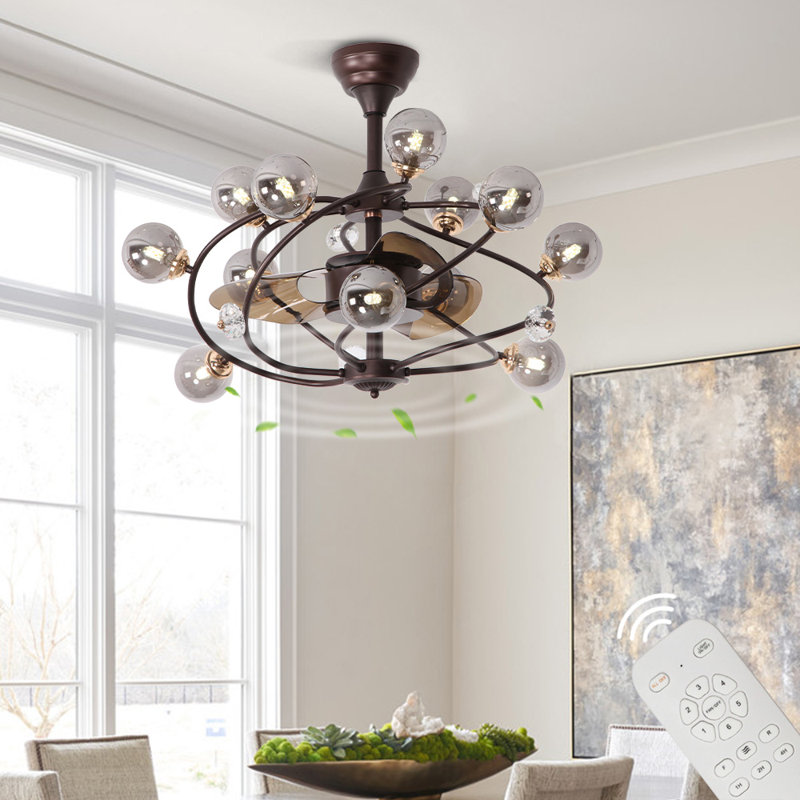 Ventilateur de plafond standard à 3 pales 19,69 po Tilomar avec télécommande et ensemble d'éclairage inclus