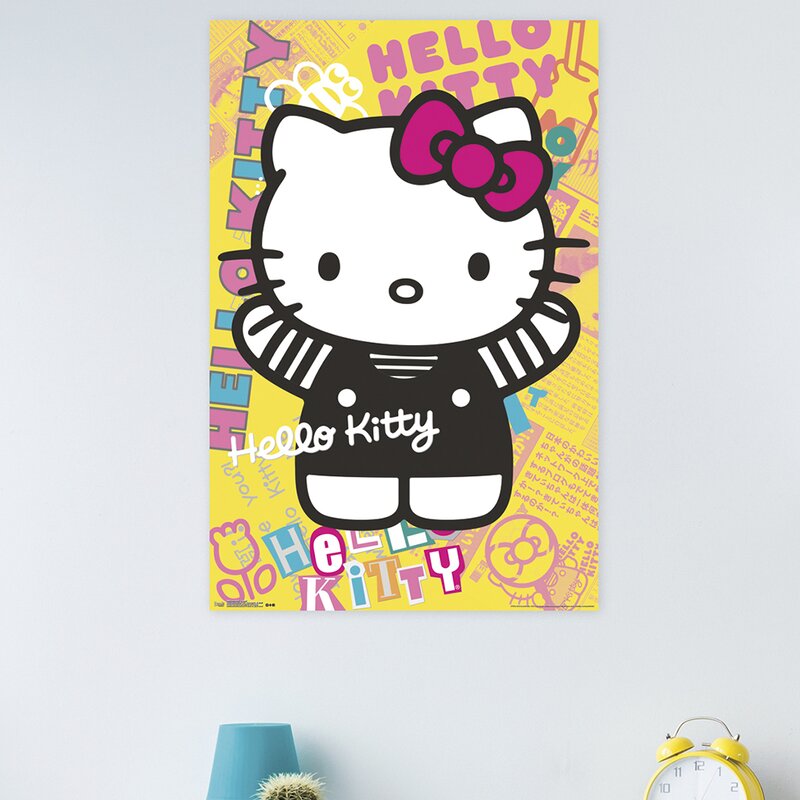 Cat Wall Decor - Hello Kitty - Colorful Paper Print