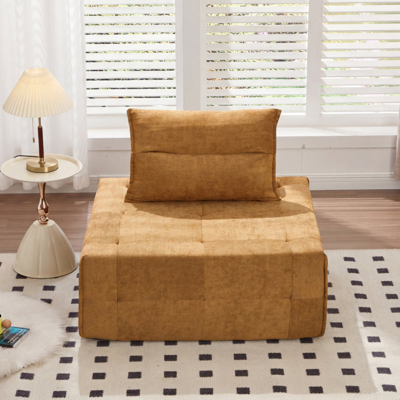 Canapé modulaire en chenille à assise profonde, dossier réglable, canapé compressé pour le salon, 1 pièce, YELLOW