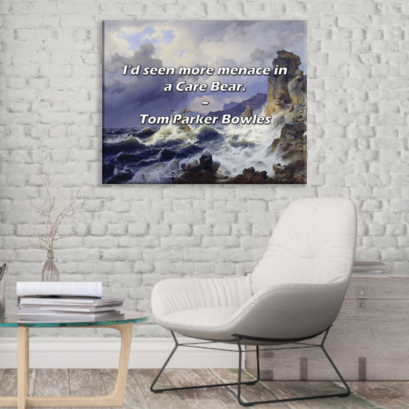 Citation artistique «J'ai vu plus de danger chez un ours en peluche». Toile tendue par Tom Parker