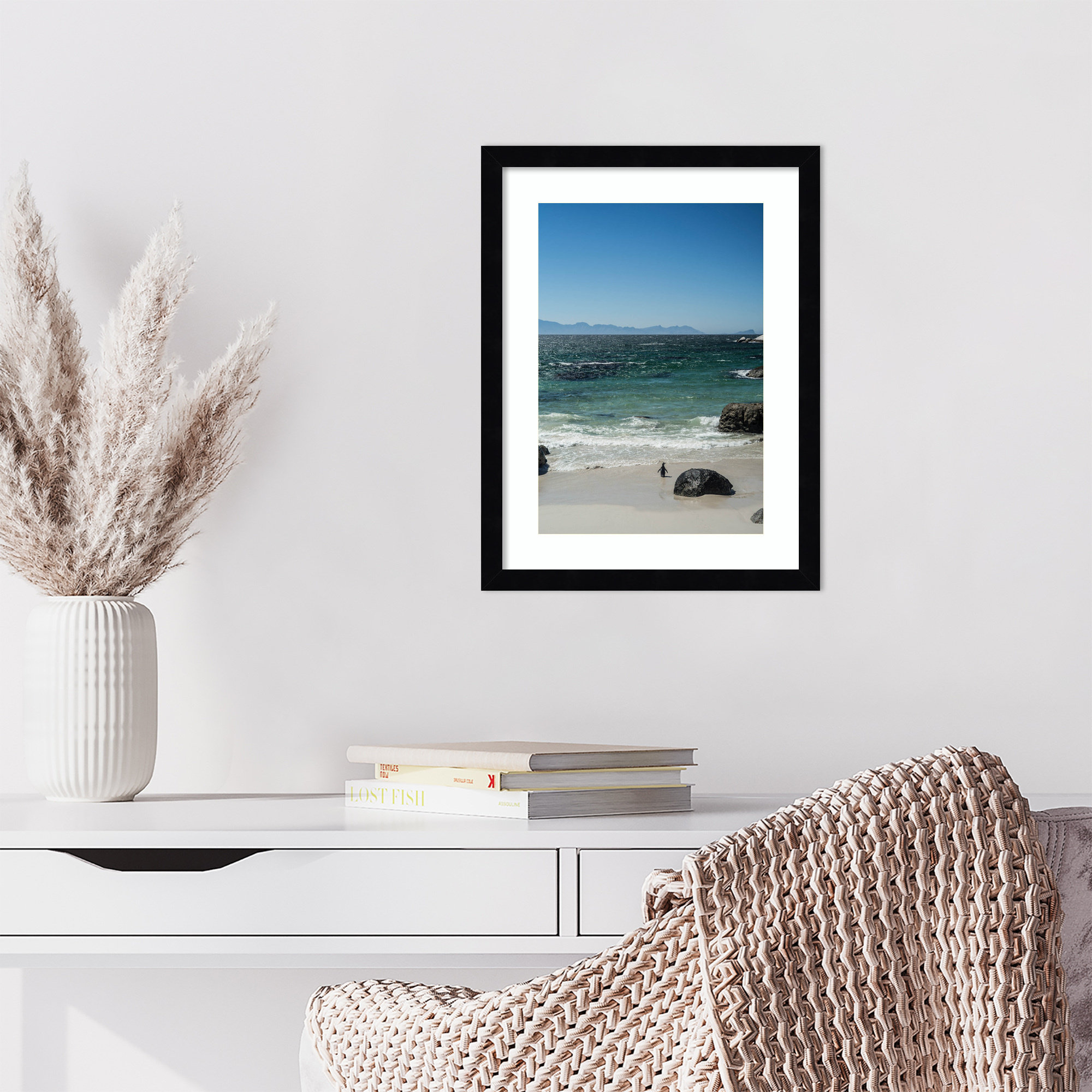 Heading Out to Sea by Shot by Clint Wood Framed Wall Art Print, 17" H x 13" W, Black