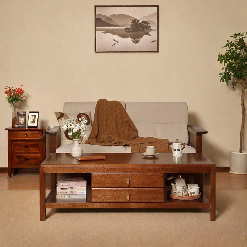 New Chinese-style all-solid wood coffee table