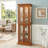 Curio Cabinet Lighted Curio Diapaly Cabinet With Adjustable Shelves And Mirrored Back Panel, Tempered Glass Doors (OAK, 6 Tier), (E26 Light Bulb Not Included)-1429158506